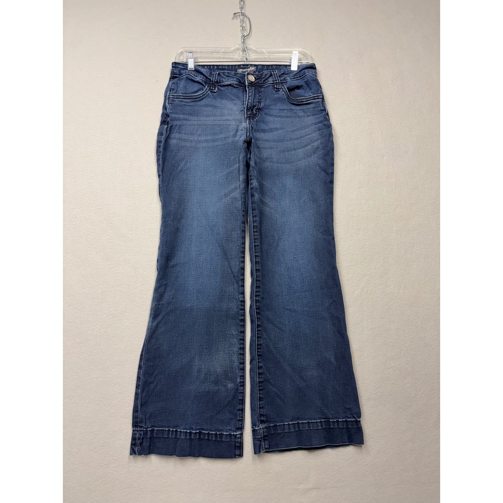 Wrangler Wide Leg Jeans Women 30x28 Blue Denim High Rise Western Boho Flare